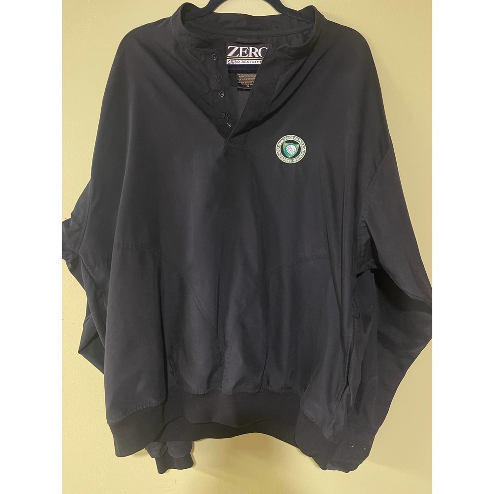 Vintage Golf Association of Philadelphia Black Windbreaker Pullover Jacket XL